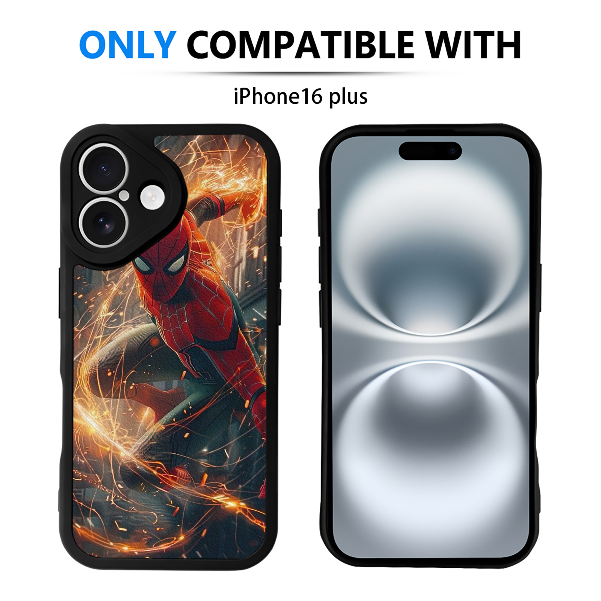 Spider Man スパイダーマン 【iPhone 16シリーズ対応】シリコンスマホケース（レザー調） 材質：シリコン